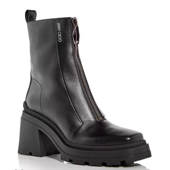 JIMMY CHOO WOMEN'S EUGENIE 80 BLOCK HEEL BOOTIES - Picture 1 of 7